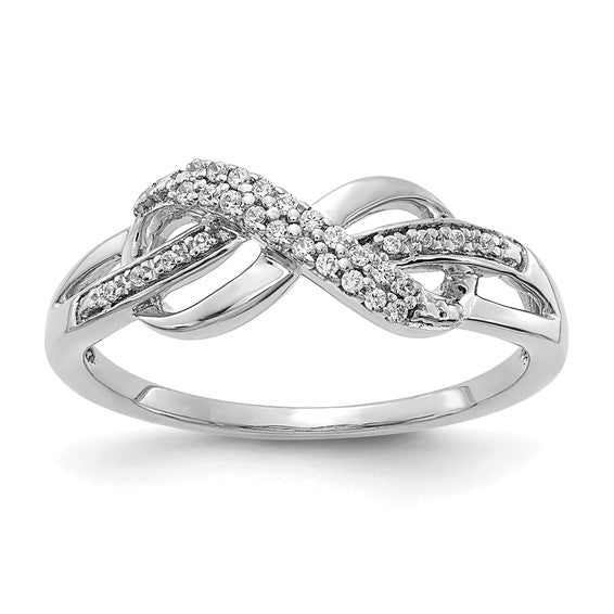 14K White/Yellow gold Lab Grown Diamond Infinity Twist Ring