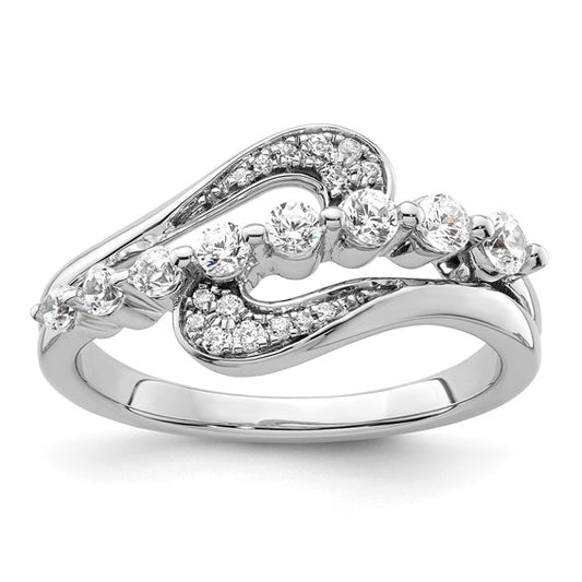 14K White Gold Lab Grown 1/2 Carat Diamond Swoosh Ring