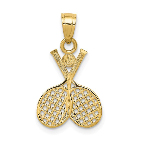 14K Yellow/White Gold Tennis Racquets Pendant