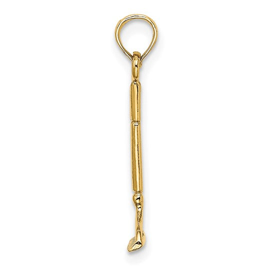 10K Yellow Gold Landscaping Iron Rake Pendant