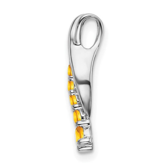 14K White Gold Natural Citrine Journey Pendant