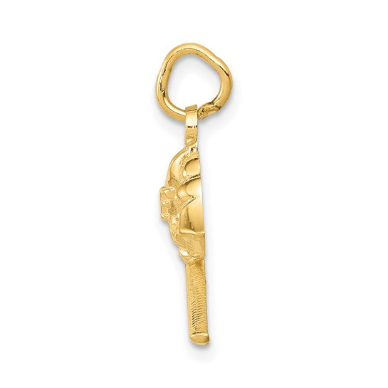 10K Yellow Gold Firefighter Insignia Pendant