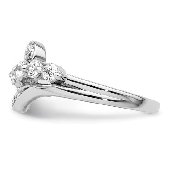 14K White Gold Lab Grown 1/2 Carat Diamond Swoosh Ring