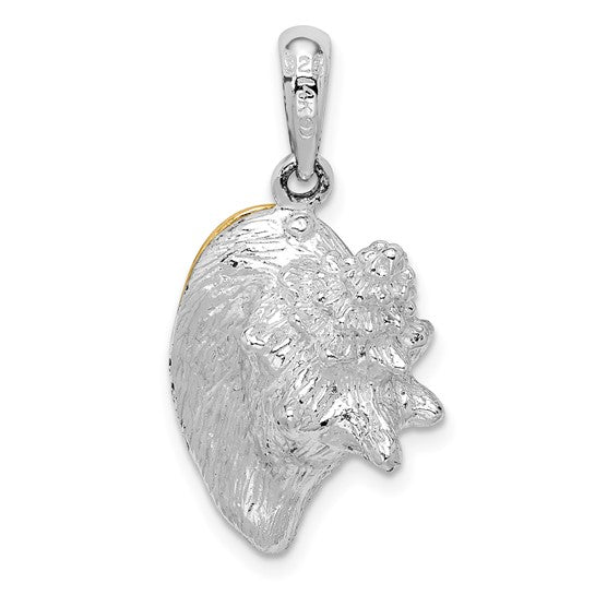 Sterling Silver 14K Gold Two Tone Conch Shell Pendant