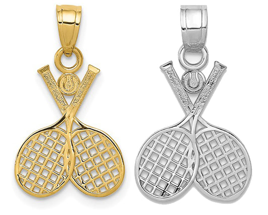 14K Yellow/White Gold Tennis Racquets Pendant