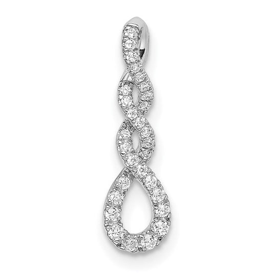 14K White Gold 1/8 Carat Diamond Fancy Twist Pendant