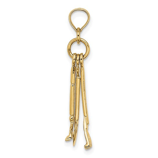 10K Yellow Gold Landscaping Tool Set Pendant