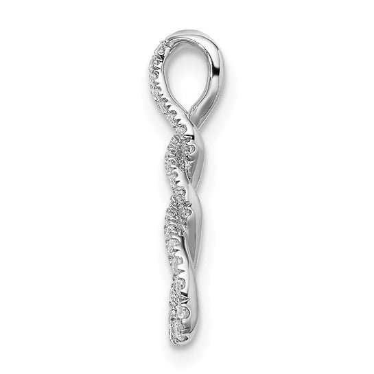 14K White Gold 1/8 Carat Diamond Fancy Twist Pendant