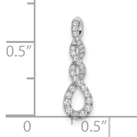 14K White Gold 1/8 Carat Diamond Fancy Twist Pendant