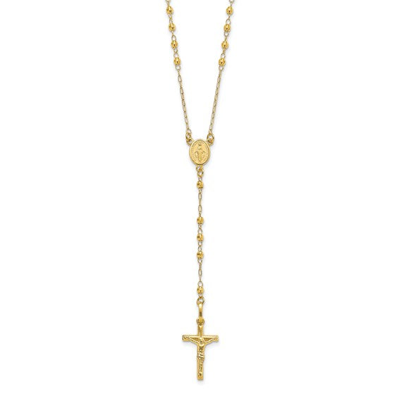 14K Yellow Gold 24" Faceted Rosary Beads