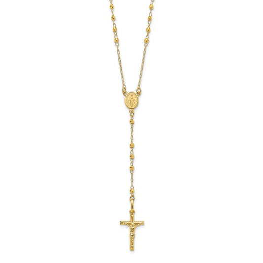 14K Yellow Gold 24" Faceted Rosary Beads