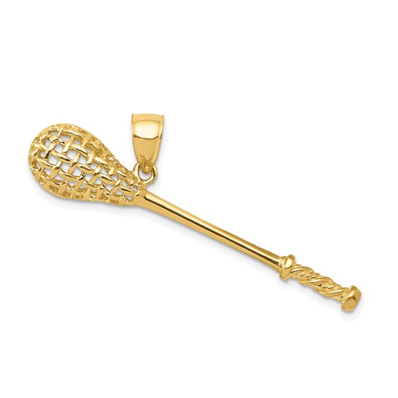 10K Yellow Gold Lacrosse Stick Pendant