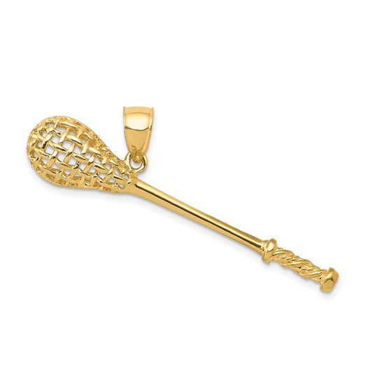 10K Yellow Gold Lacrosse Stick Pendant