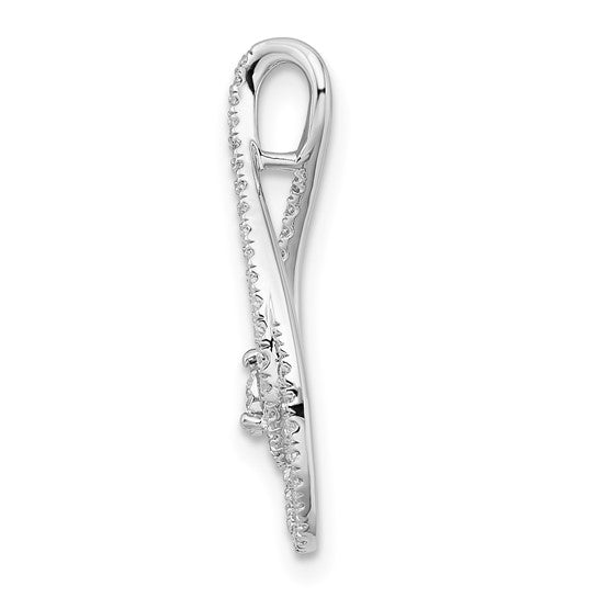 14K White Gold 1/5 Carat Double Teardrop Diamond Pendant