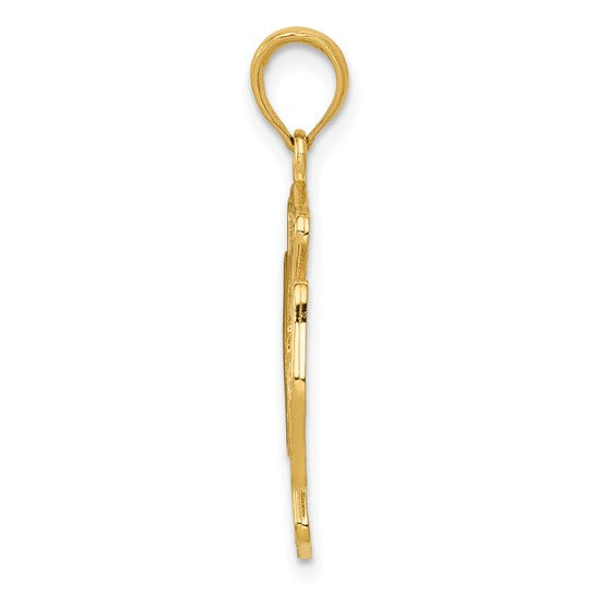 10K Yellow Gold St. Florian Firefighter Protection Shield Pendant