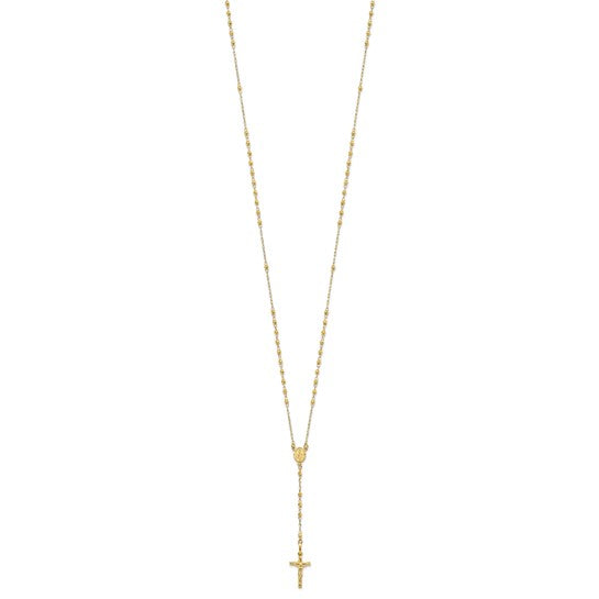 14K Yellow Gold 24" Faceted Rosary Beads