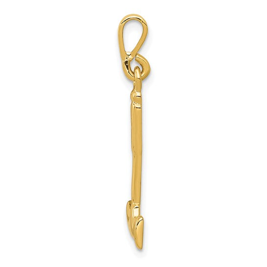 10K Yellow Gold Hammer Carpenter Pendant