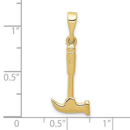 10K Yellow Gold Hammer Carpenter Pendant