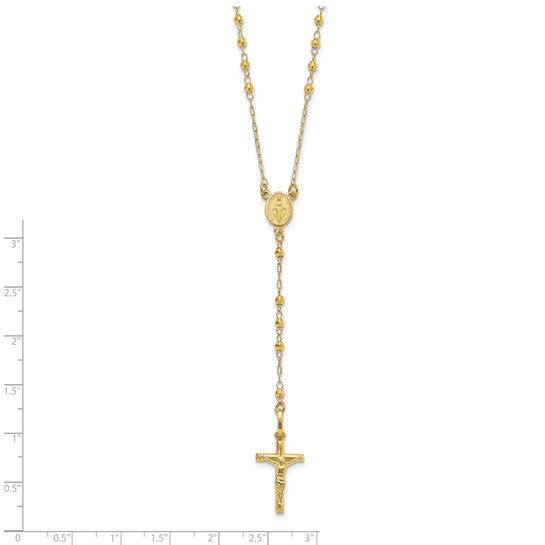 14K Yellow Gold 24" Faceted Rosary Beads