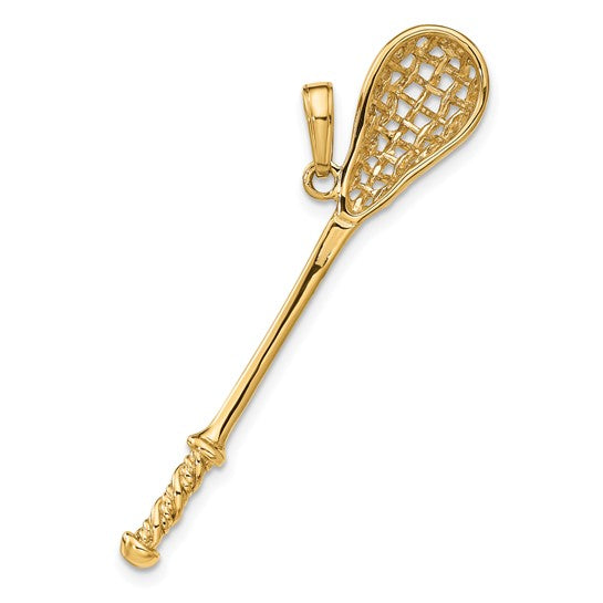 10K Yellow Gold Lacrosse Stick Pendant