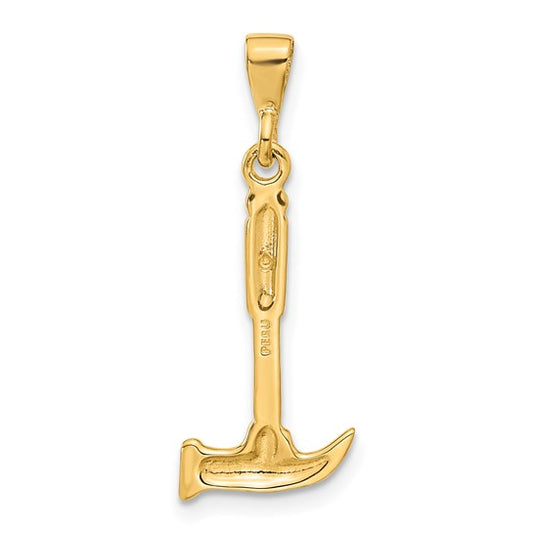 10K Yellow Gold Hammer Carpenter Pendant
