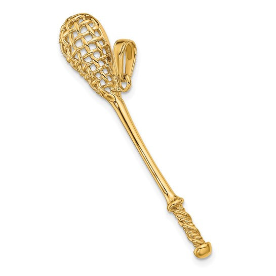 10K Yellow Gold Lacrosse Stick Pendant