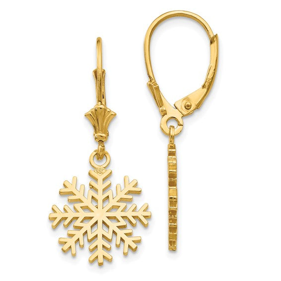 14K Yellow Gold Snowflake Pendant