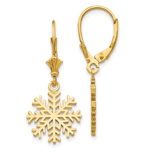 14K Yellow Gold Snowflake Pendant