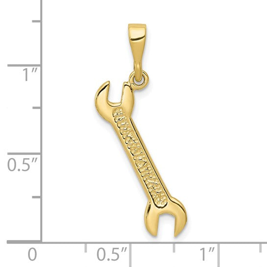 10K Yellow Gold Wrench Pendant