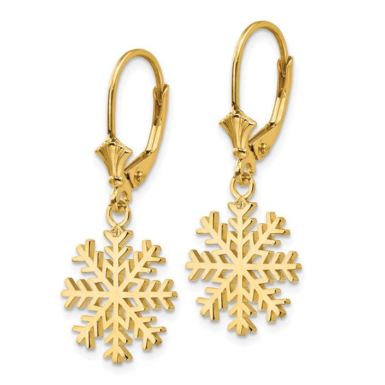 14K Yellow Gold Snowflake Pendant