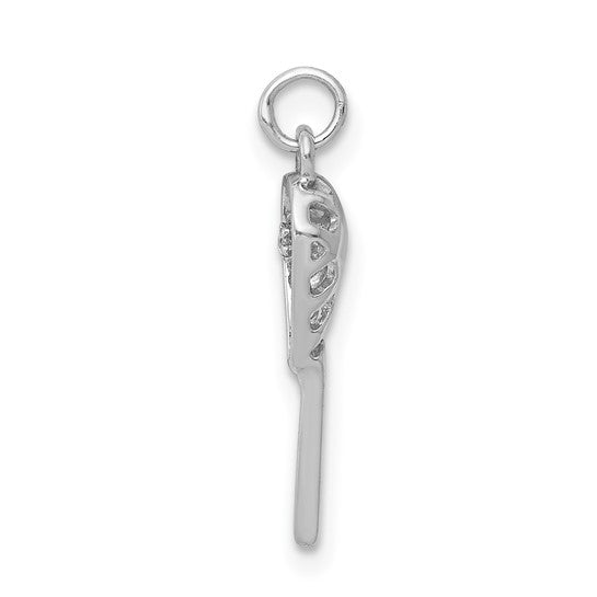 14K White Gold Diamond Lacrosse Pendant
