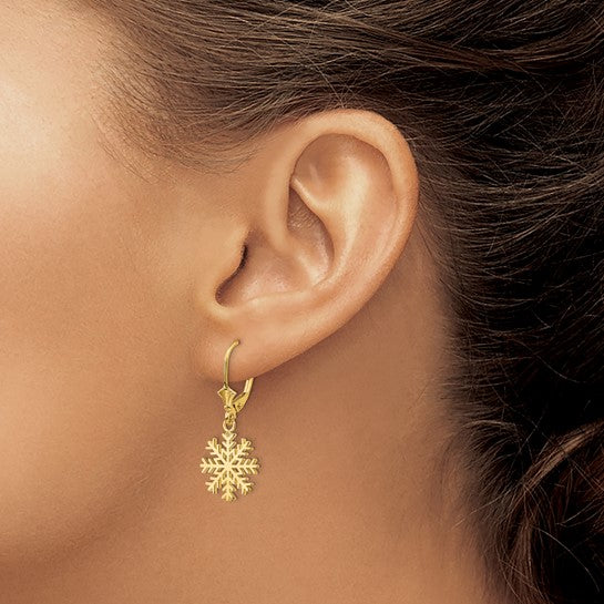 14K Yellow Gold Snowflake Pendant