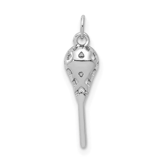 14K White Gold Diamond Lacrosse Pendant