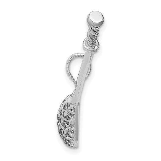 14K White Gold Lacrosse Stick Pendant