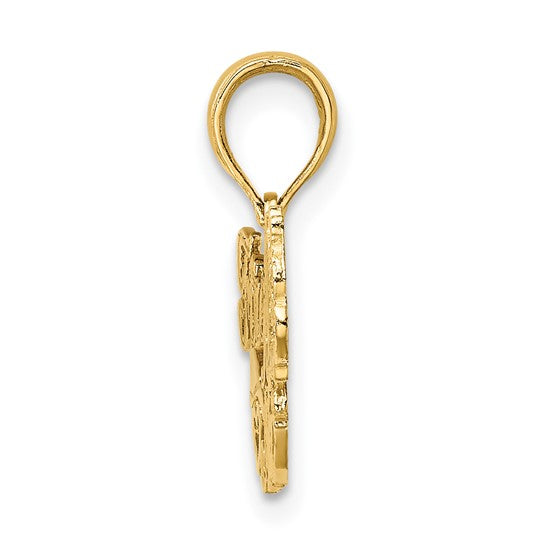 10K Yellow Gold Firefighter Mom Pendant