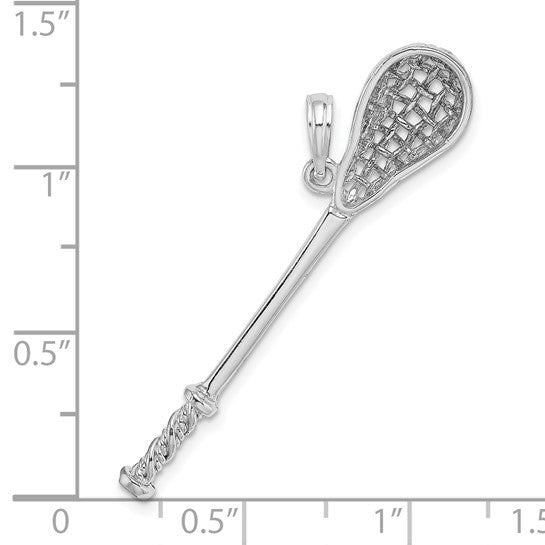 14K White Gold Lacrosse Stick Pendant