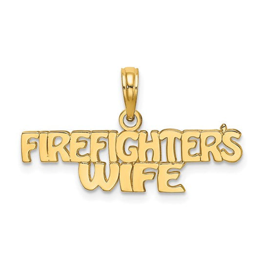 10K Yellow Golf Firefighters Wife Pendant