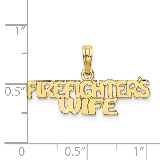 10K Yellow Golf Firefighters Wife Pendant
