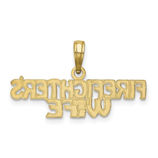 10K Yellow Golf Firefighters Wife Pendant