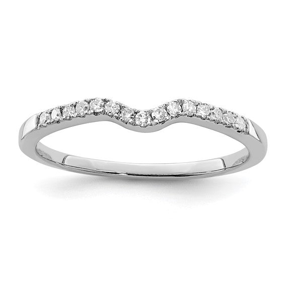 White Gold Filled Sterling Silver 1/10ct. Women's Wedding Band Wrap Ring