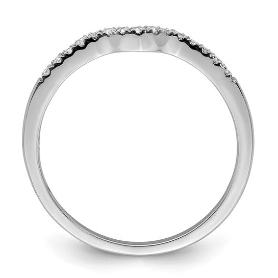 White Gold Filled Sterling Silver 1/10ct. Women's Wedding Band Wrap Ring