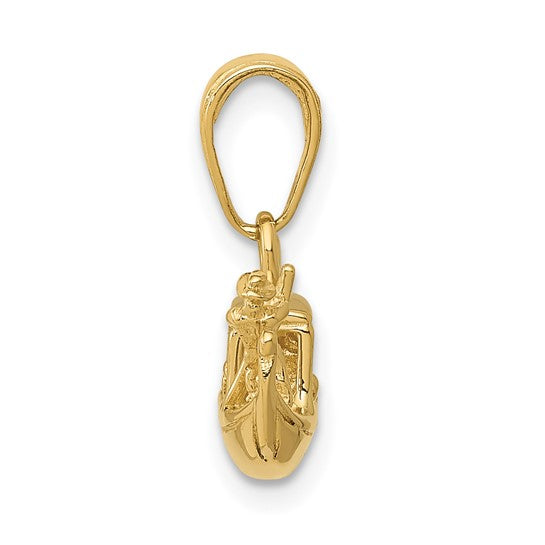 14K Yellow Gold Italian Gondola Italy Pendant 3D