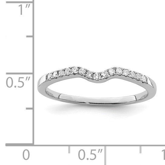White Gold Filled Sterling Silver 1/10ct. Women's Wedding Band Wrap Ring