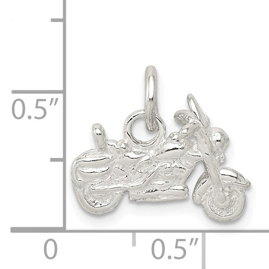 Sterling Silver 3D Motocycle Pendant