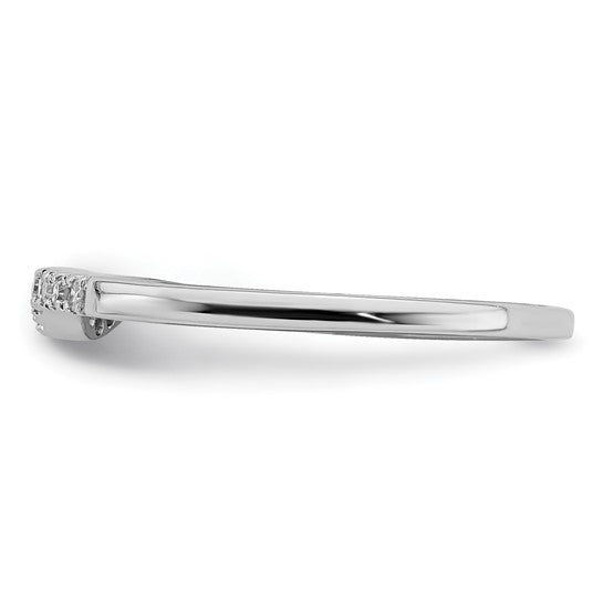 White Gold Filled Sterling Silver 1/10ct. Women's Wedding Band Wrap Ring