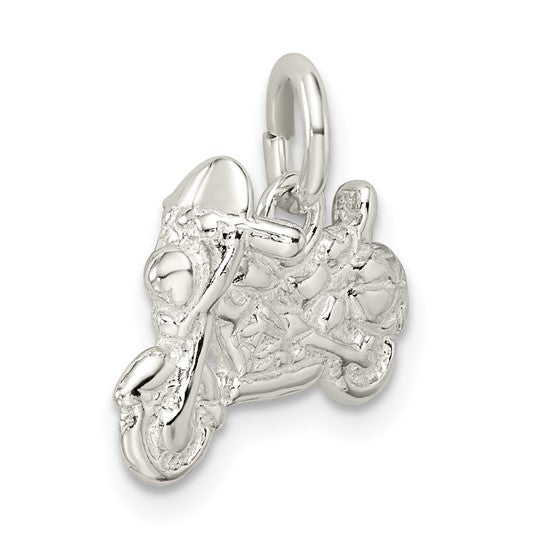Sterling Silver 3D Motocycle Pendant