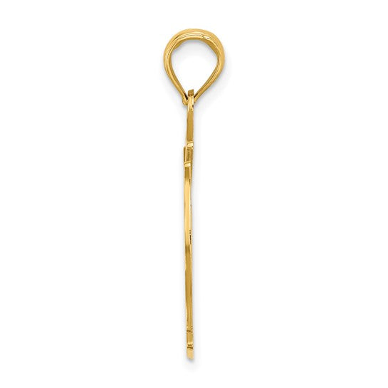10K Yellow Gold Ladies Aux Firefighter Shield Pendant
