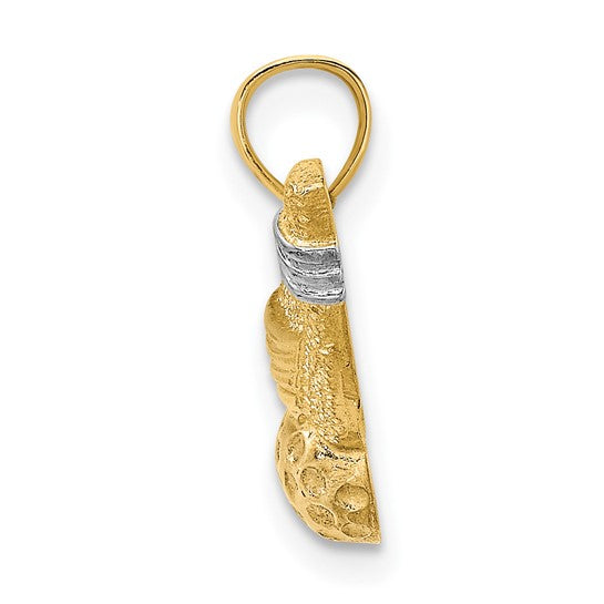 10K White/Yellow Two Tone Golf Driver Pendant