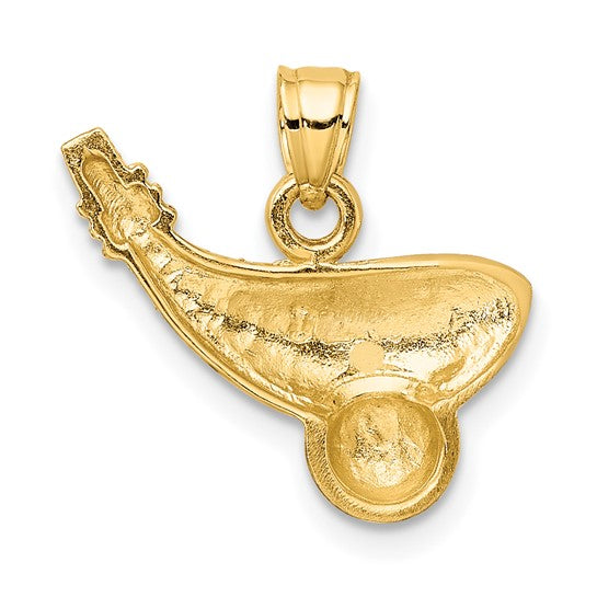 10K White/Yellow Two Tone Golf Driver Pendant