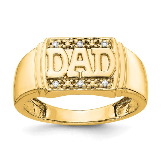 14K Yalow/White Gold Diamond Accent Dad Ring